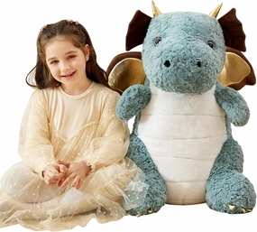 IKASA Giant Dragon Stuffed Animal Plush Toy,23" Large Winged Dinosaur Big Jumbo Soft Toys, Huge Size Cute Fluffy Plushy Fat Plushie,Gifts for Kid