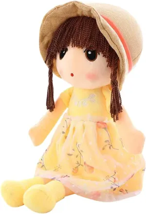 ikasus Rag Dolls for Girls,Plush Baby Doll Girl for Kids, 17.7 Sweetheart Soft Baby Doll Cloth Dolls,Plush Stuffed Toy with Hat Skirt Plush Toy Baby Girls Sleeping Partner Doll Xmas Birthday Gift