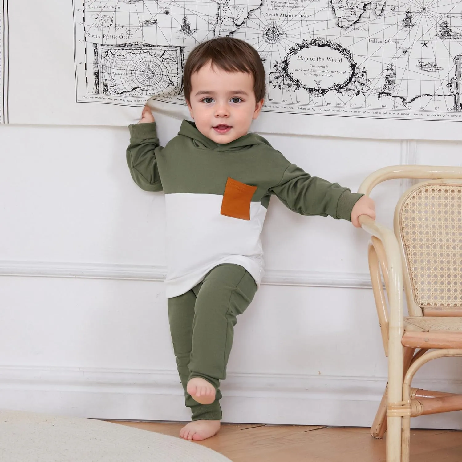 Infant Baby Boy Fall Winter Clothes Outfits Hooded Long Sweatshirt Pants Set Toddler Clothes 6 12 18 24 Months 2T