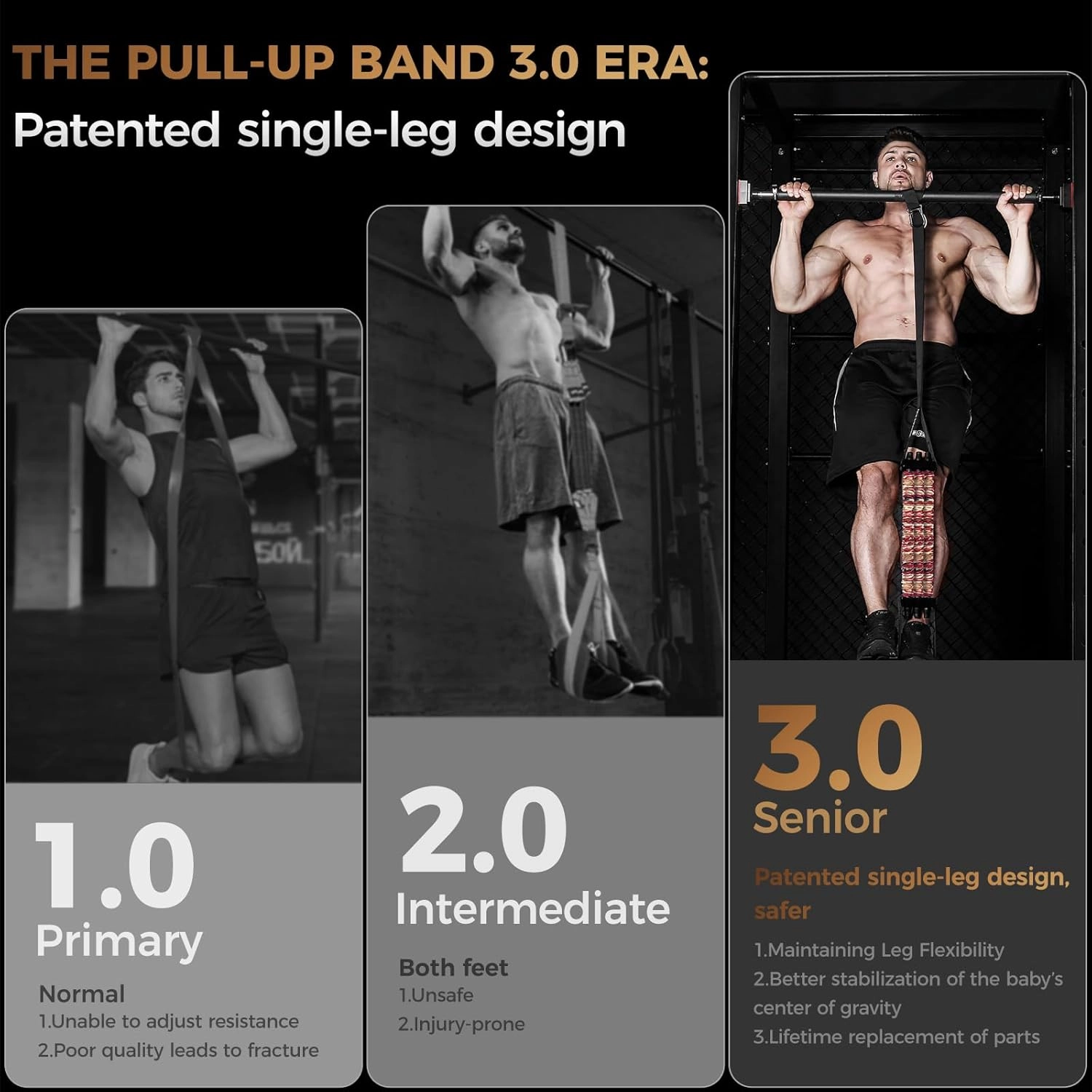 Innstar Heavy-Duty Adjustable Pull Up Bands Set, Assistance Bands for Enhanced Strength Training - Patent