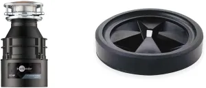 InSinkErator Badger 5 Garbage Disposal, Standard Series 1/2 HP Continuous Feed Food Waste Disposer, Black, Set of 1 & SMG-00 Standard Mounting Gasket, Black