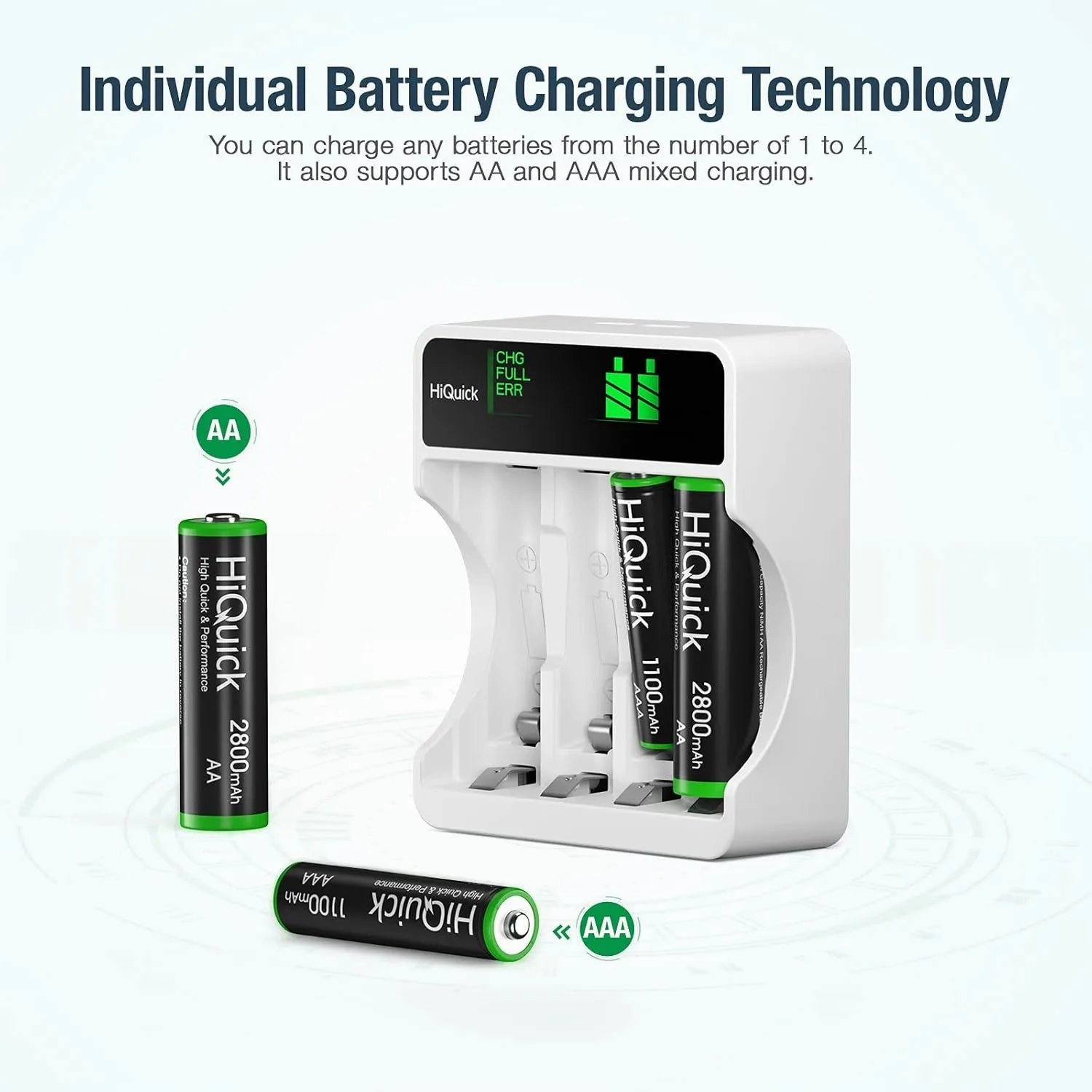 Intelligent LCD Fast Battery Charger   8 Rechargeable AA & AAA Batteries