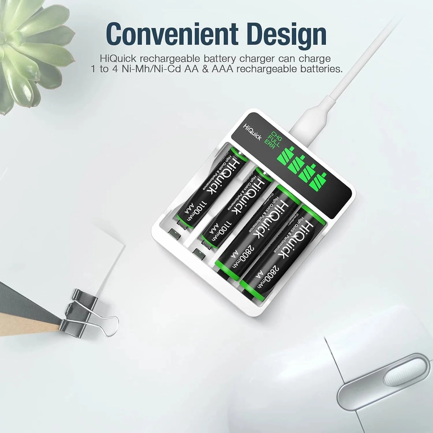 Intelligent LCD Fast Battery Charger   8 Rechargeable AA & AAA Batteries