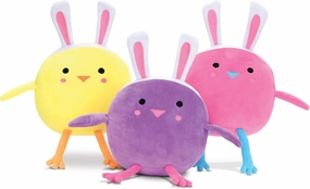 iscream Easter Joy Set of 3 10" Plush Bunny Chicks with Embroidered Accents for All Ages