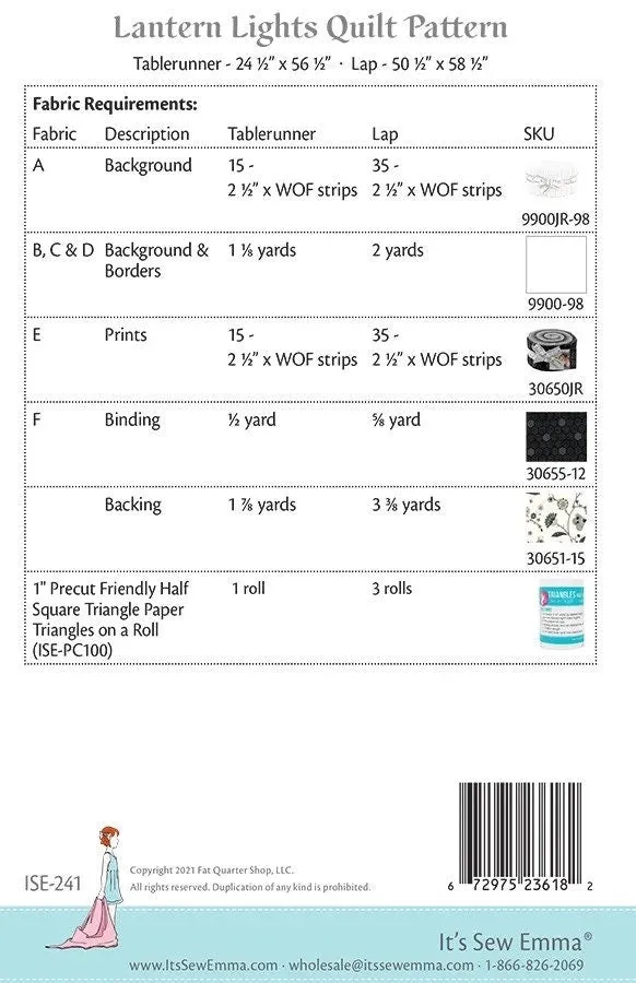It’s Sew Emma Lantern Lights Quilt Pattern - 2 Size Variations Per Pattern