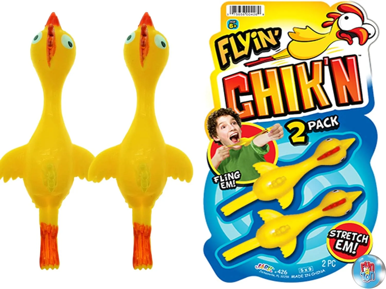 JA-RU Mini Rubber Chicken Slingshot for Kids (24 Pack, 2 Units Each) Stretchy Finger Slingshot Toys. Funny Gag Gifts, Bulk Party Favors & Stocking Stuffers for Teens. 426-24p