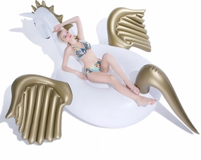 Jasonwell Giant Inflatable Pegasus Pool Float with Fast Valves Summer Beach Swimming Pool Floatie Lounge Floating Raft Outdoor Party Decorations Toys for Adults Kids (XXXL)
