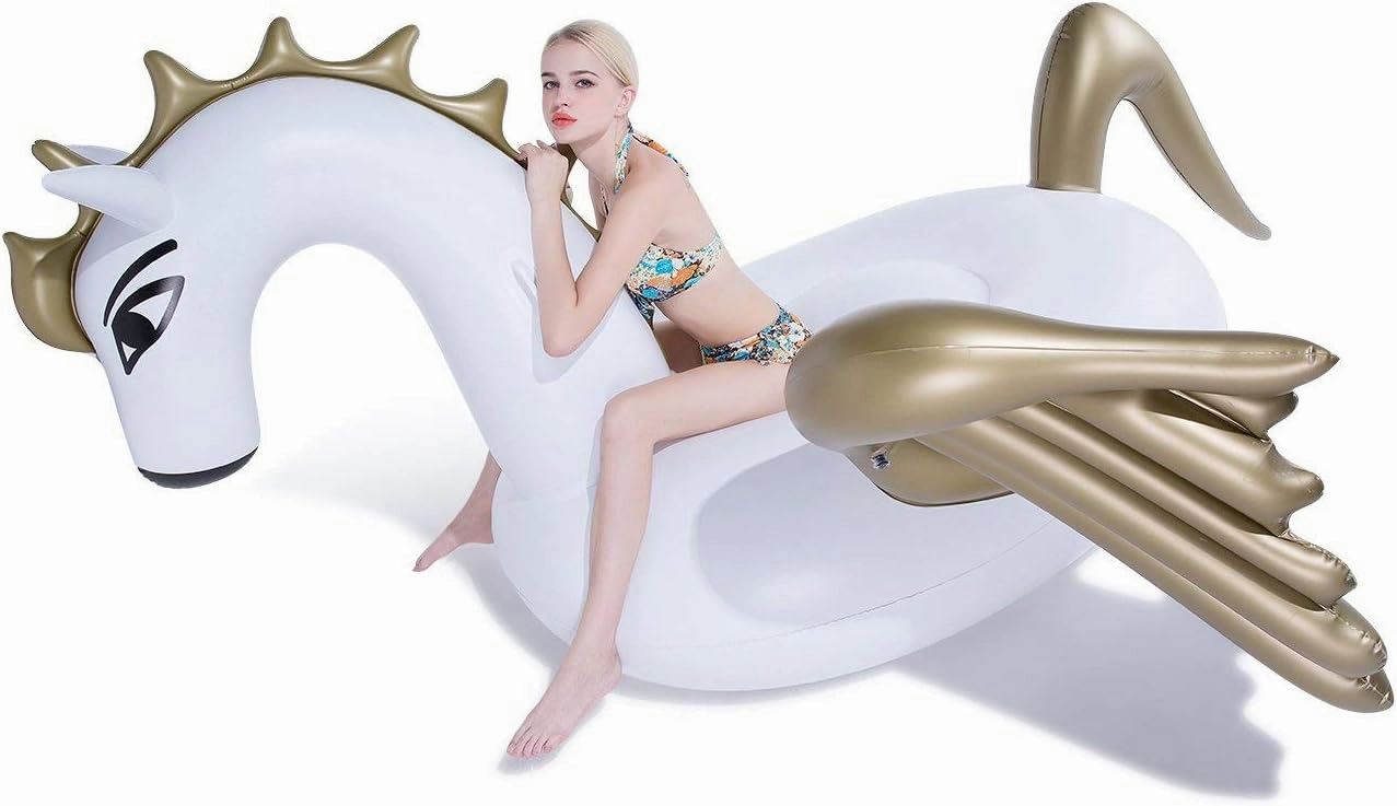 Jasonwell Giant Inflatable Pegasus Pool Float with Fast Valves Summer Beach Swimming Pool Floatie Lounge Floating Raft Outdoor Party Decorations Toys for Adults Kids (XXXL)