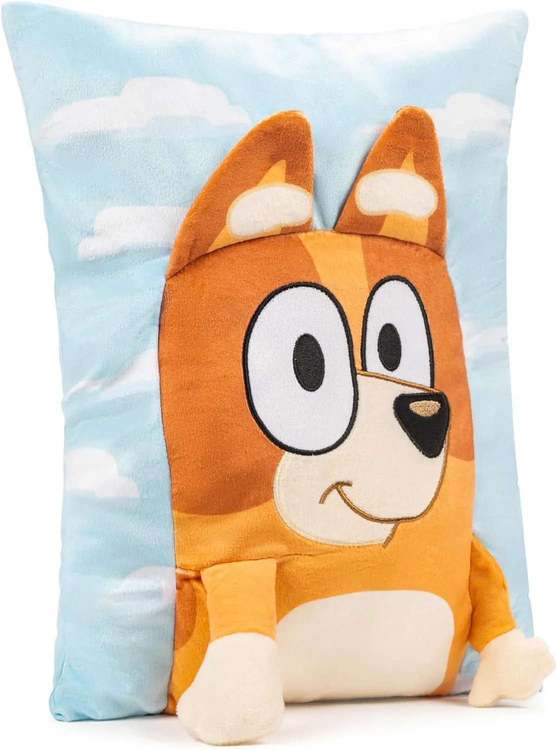 Jay Franco Bluey Bingo 3D Snuggle Pillow - Super Soft Orange Plush Pillow - Measures 15 Inches