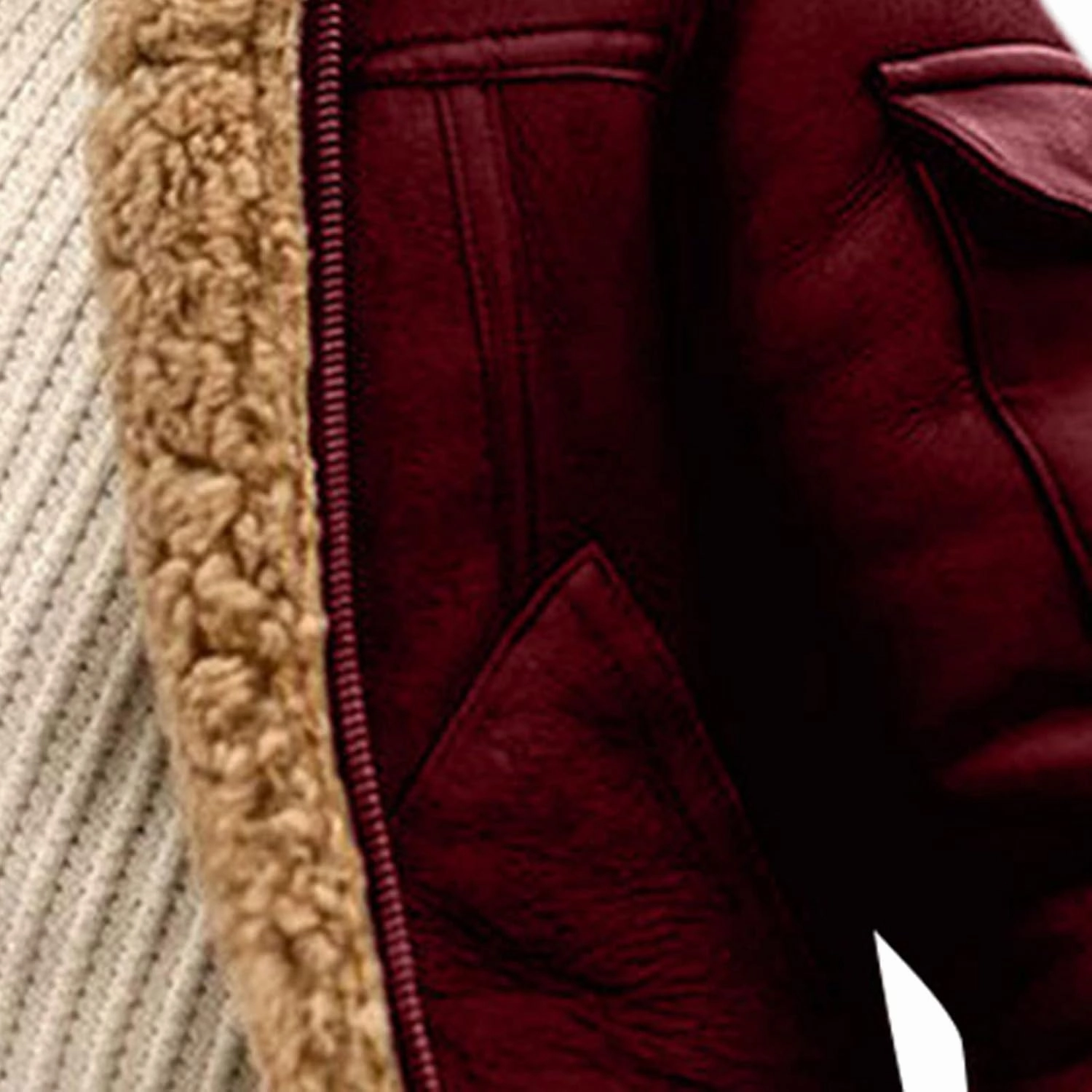 JEShifangjiusu Mens Faux Leather Jacket Sheepskin Shearling Flight Jacket Fur Collar Aviator Coat Thermal Lined Overcoat