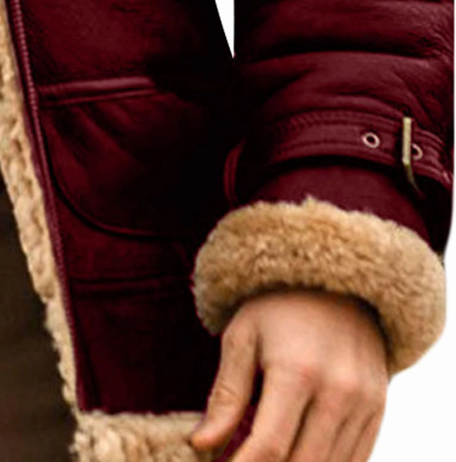 JEShifangjiusu Mens Faux Leather Jacket Sheepskin Shearling Flight Jacket Fur Collar Aviator Coat Thermal Lined Overcoat