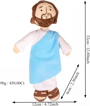 Jesus Plush Doll, Jesus Plush Toy with Removable Robe Religious Plushie Toy Church Sunday School Religious Easter Gift for Kids, Blue, 1-Pack