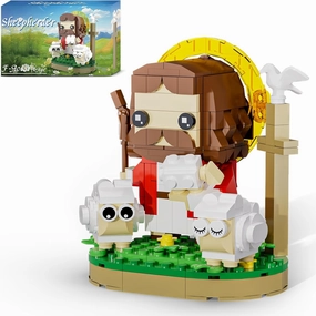 Jesus Christ Building Blocks Set, Divine Shepherd Jesus Building Toy, Educational Christian Toy for Kids Age 6 