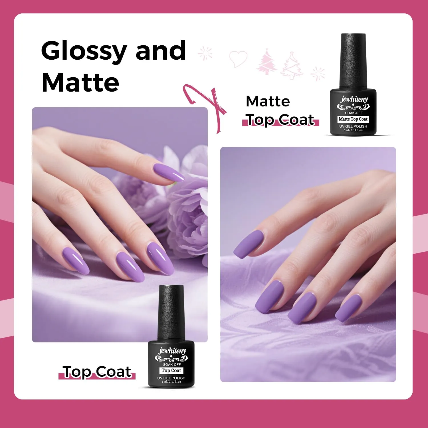 JEWHITENY 28 Colors Poly Nail Gel Kit with Base Top Coat Purple Blue Yellow Nude Pink Glitter Shades Quick-Dry for Beginners DIY Need U V Lamp Curing