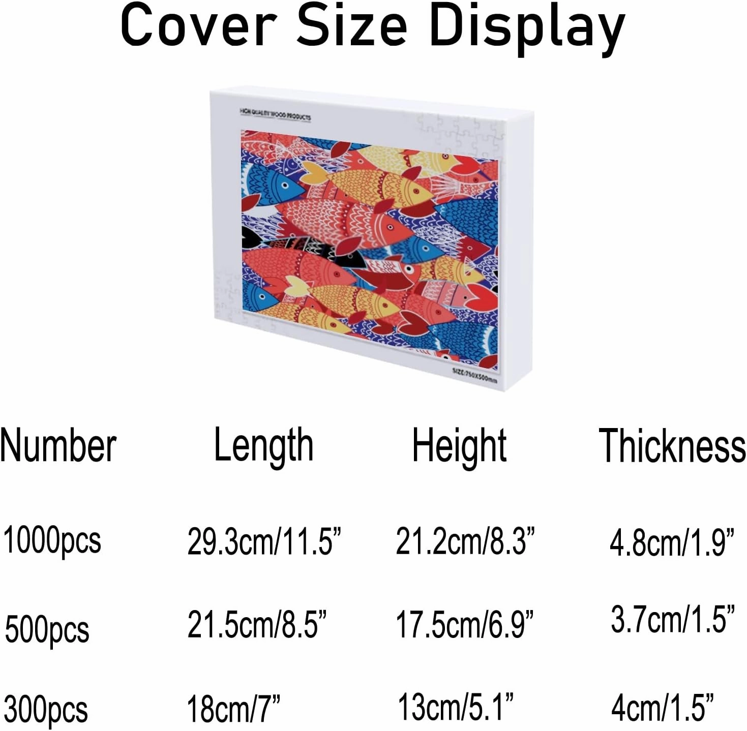 Jigsaw Puzzles Bright Colorful Fish Blue Toy Kid Educational Games Brain Challenge Adults Art DIY Child Leisure Game Suitable Family Friends 500PCS