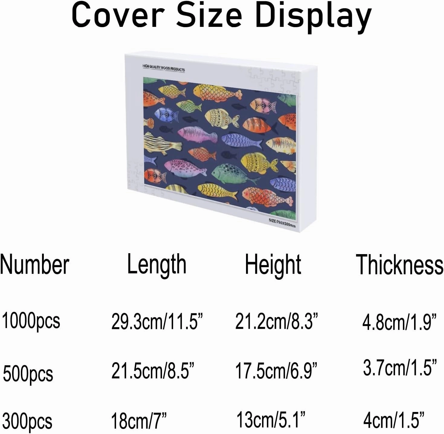 Jigsaw Puzzles Doodle Fishes Colorful Dark Blue Toy Kid Educational Games Brain Challenge Adults Art DIY Child Leisure Game Suitable Family Friends 500PCS