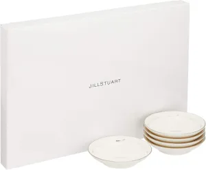 Jill Stuart 41635-33454 Plate Plate Set, 3.5 inches (9 cm), White, Ribbon Pattern, Stylish, Cute, 5-Piece Set, Made in Japan, Gift Box Included
