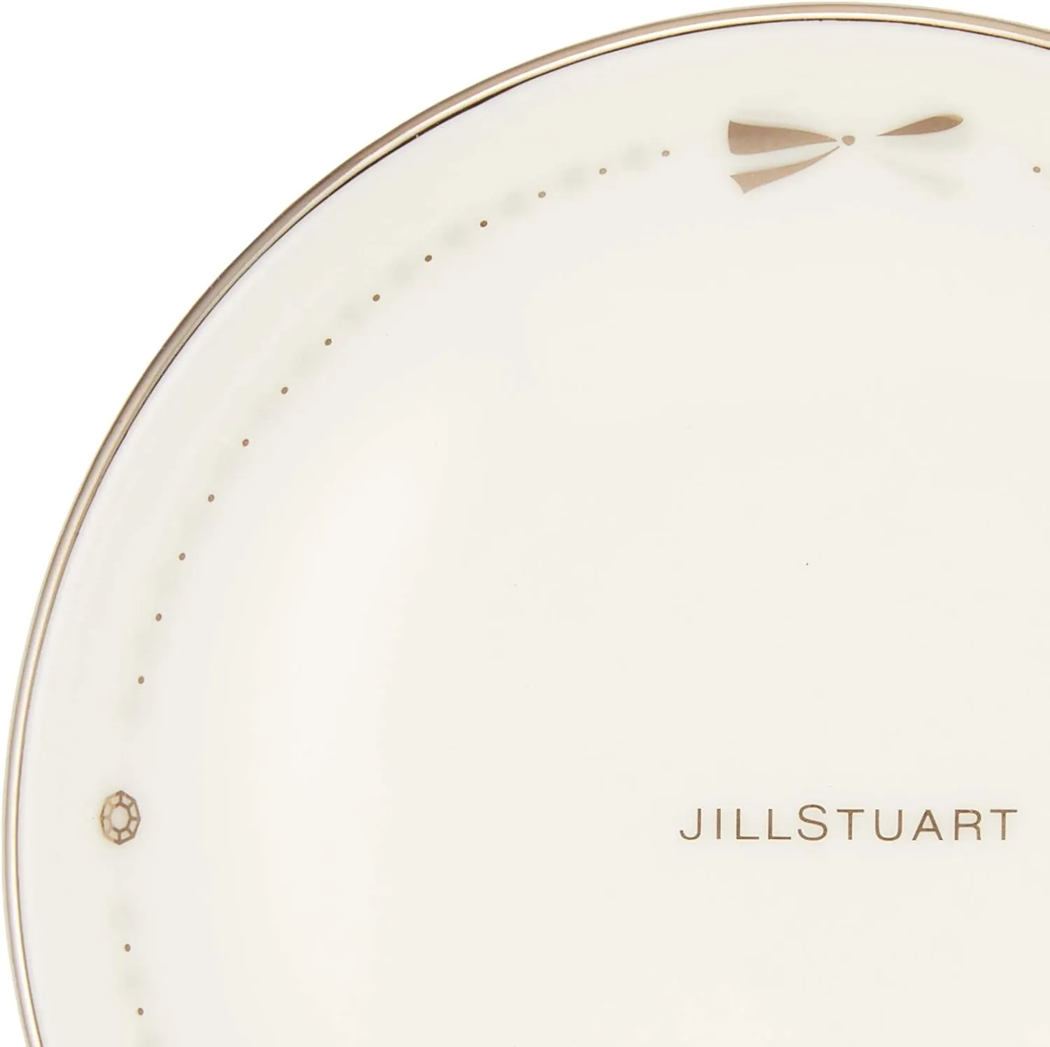 Jill Stuart 41635-33454 Plate Plate Set, 3.5 inches (9 cm), White, Ribbon Pattern, Stylish, Cute, 5-Piece Set, Made in Japan, Gift Box Included