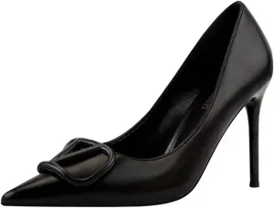 JOEupin Women Pointed Toe Pumps Mid-Heel Pumps Formal Wedding Bridal Classic Stiletto Heel