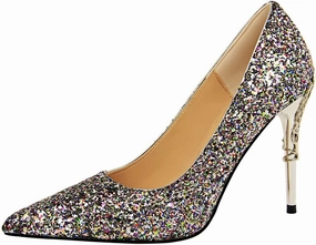 JOEupin Women Basic Pumps Sparkling Glitter High Heel Sexy Wedding Party Stiletto Heels Shoes