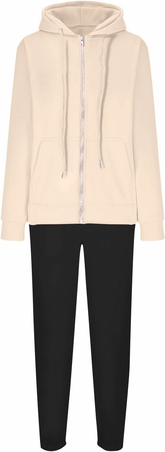 Jogger Sets for Women 2 Piece Zipper Jacket Long Sleeve Hoodie Sweatshirt Baggy Sweat Pants Comfy Lounge Sweatsuit