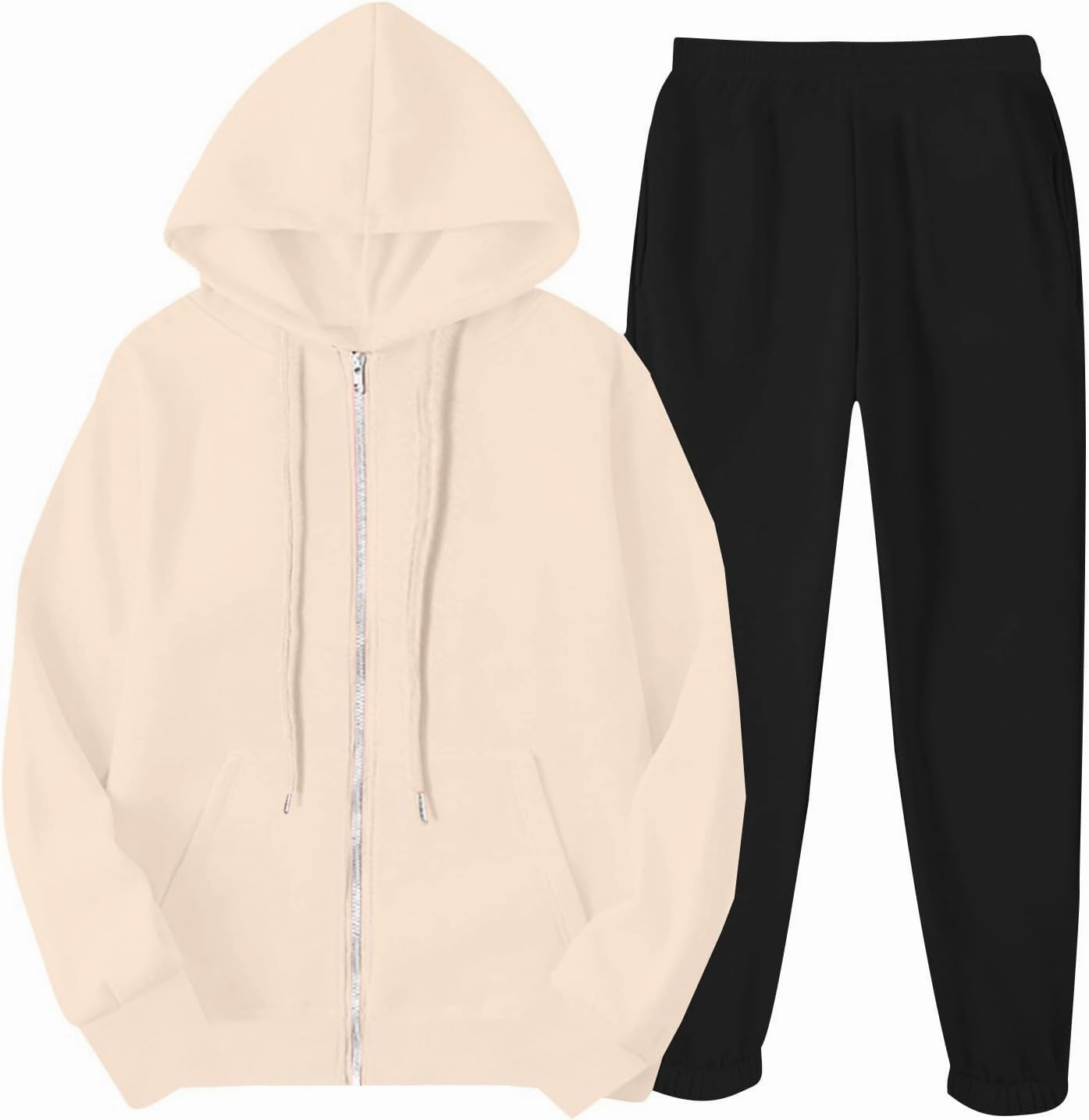 Jogger Sets for Women 2 Piece Zipper Jacket Long Sleeve Hoodie Sweatshirt Baggy Sweat Pants Comfy Lounge Sweatsuit