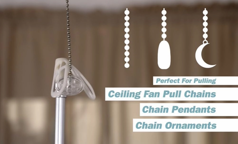 Jokari 3 Foot Telescoping Rod with Grabber to Easily Reach High Ceiling Fan Chains and Change Airflow Direction Effortlessly. No Ladder or Step Stool Needed