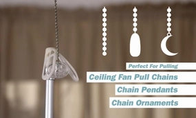 Jokari 3 Foot Telescoping Rod with Grabber to Easily Reach High Ceiling Fan Chains and Change Airflow Direction Effortlessly. No Ladder or Step Stool Needed