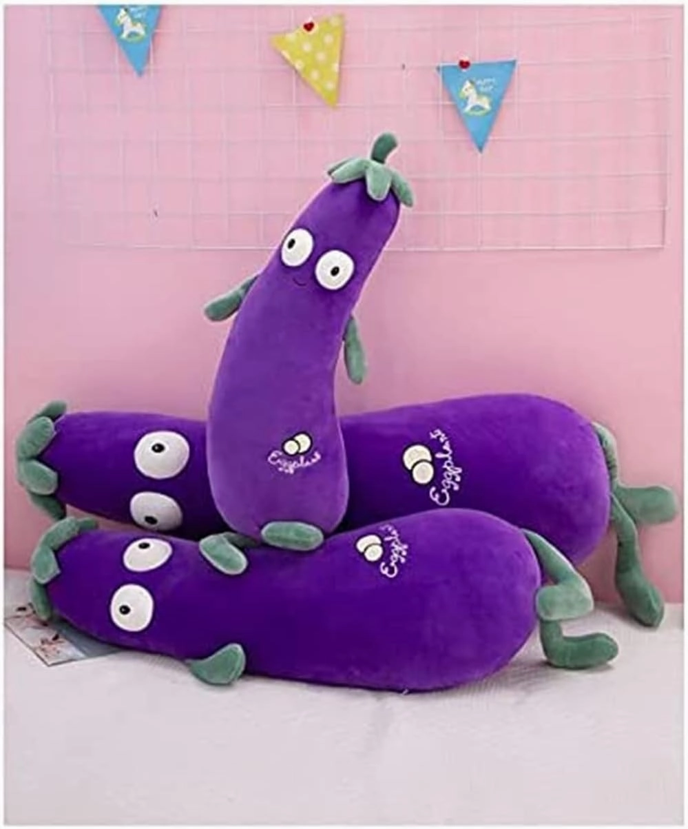 JOSON Purple Large Simulation Mr. Eggplant Doll Sleeping Pillow Doll,Plush Toy Cushion (35.5 inches 90cm)
