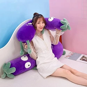 JOSON Purple Large Simulation Mr. Eggplant Doll Sleeping Pillow Doll,Plush Toy Cushion (35.5 inches 90cm)