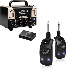 JOYO Meteor II Amplifier Tube Head 20 Watt Preamp 2 Channel Hybrid and JW-03 Wireless Guitar Transmitter Receiver