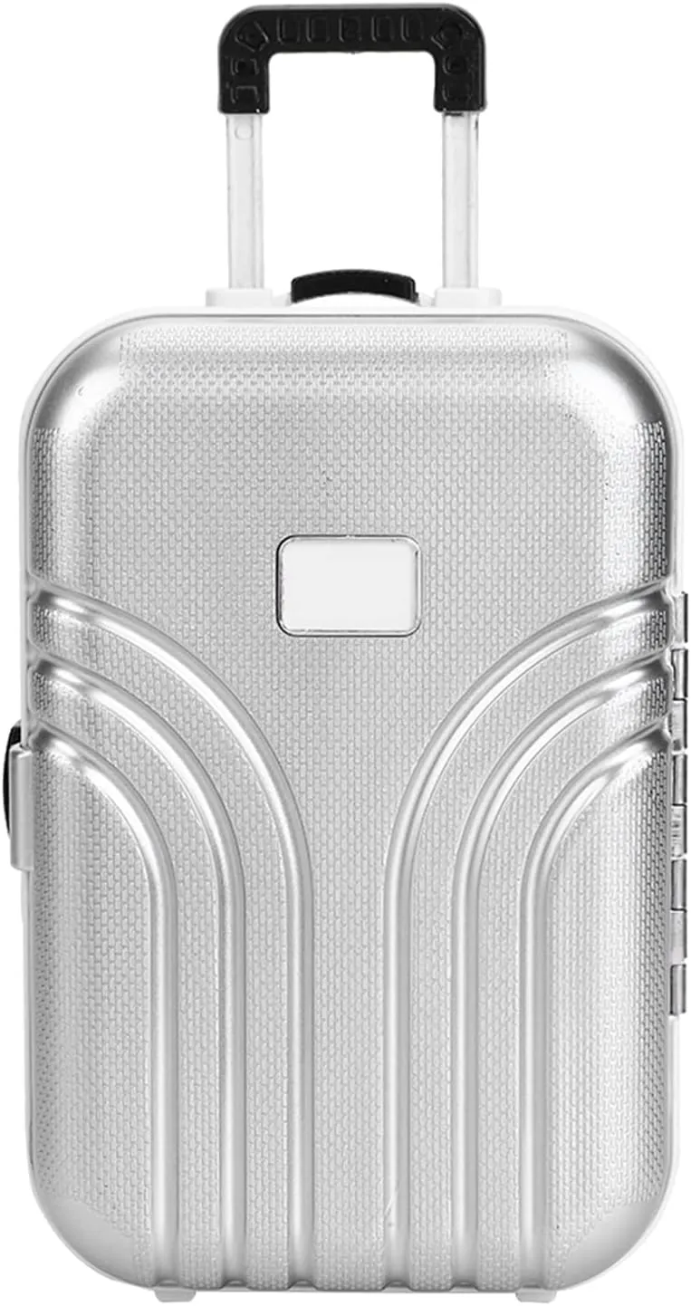 JTLB Baby Suitcase Toy Cute Plastic Rolling Suitcase Mini Luggage Box (Silver)