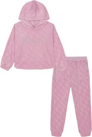 Juicy Couture girls 2pc Velour Pant Set