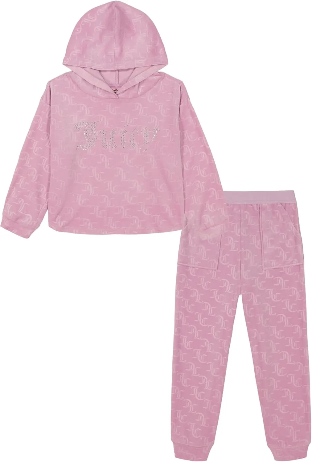 Juicy Couture girls 2pc Velour Pant Set
