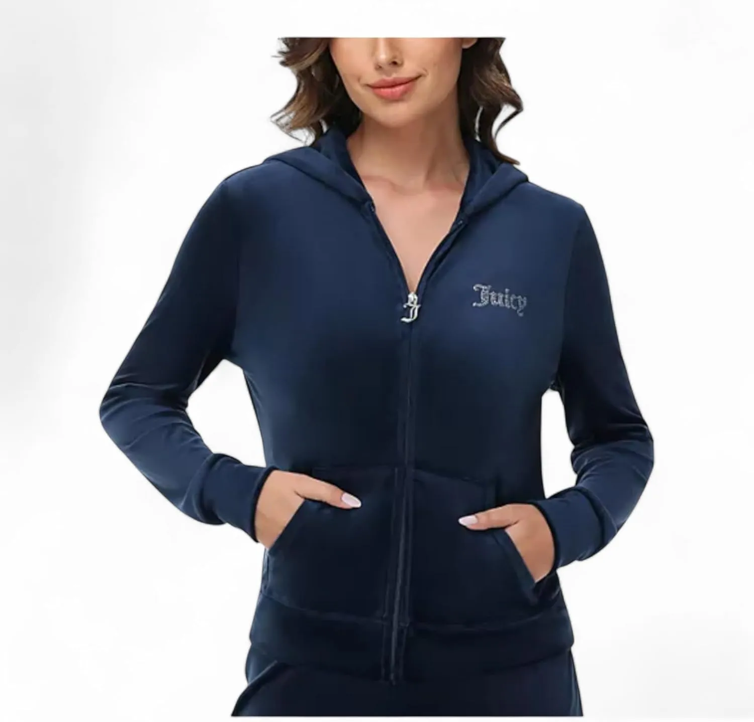 Juicy Couture Women's Bling Velour Hoodie