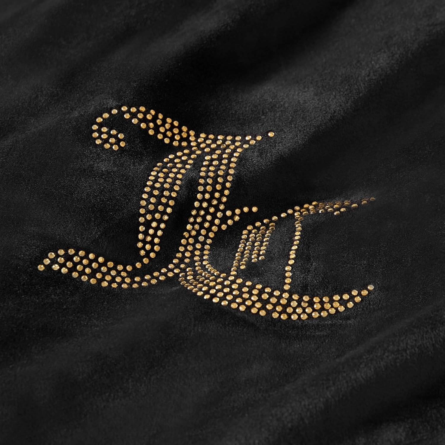 Juicy Couture Black Velour Full/Queen Comforter Set - 3 Piece Luxury Bedding Ensemble