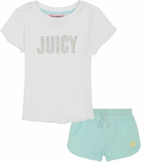 Juicy Couture Girls 2 Piece Knit Short Set