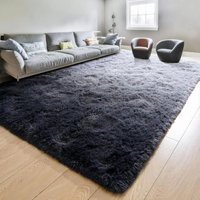 junovo Washable, Non-Slip Area Rug, Soft Area Rugs for Bedroom 4x6 Feet Fluffy Rug Carpets for Living Room Shaggy Rugs for Kids Teens Girls Boys Indoor Plush Rug for Bedroom Room, Gray