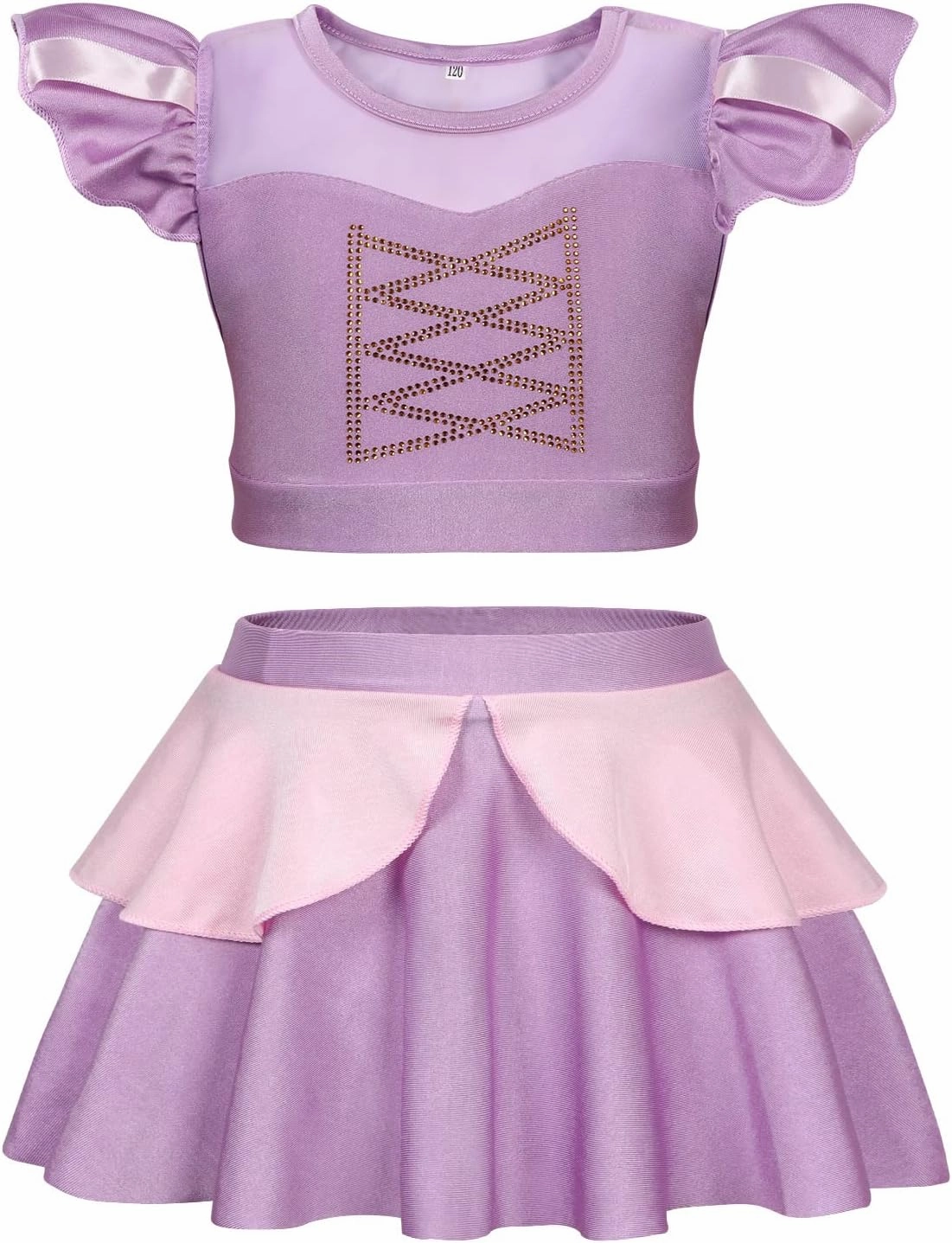 Jurebecia Girls Two Piece Swimsuit Princess Bikini Set Toddle Kids Ruffles Bathing Suit Role Play Swimwear
