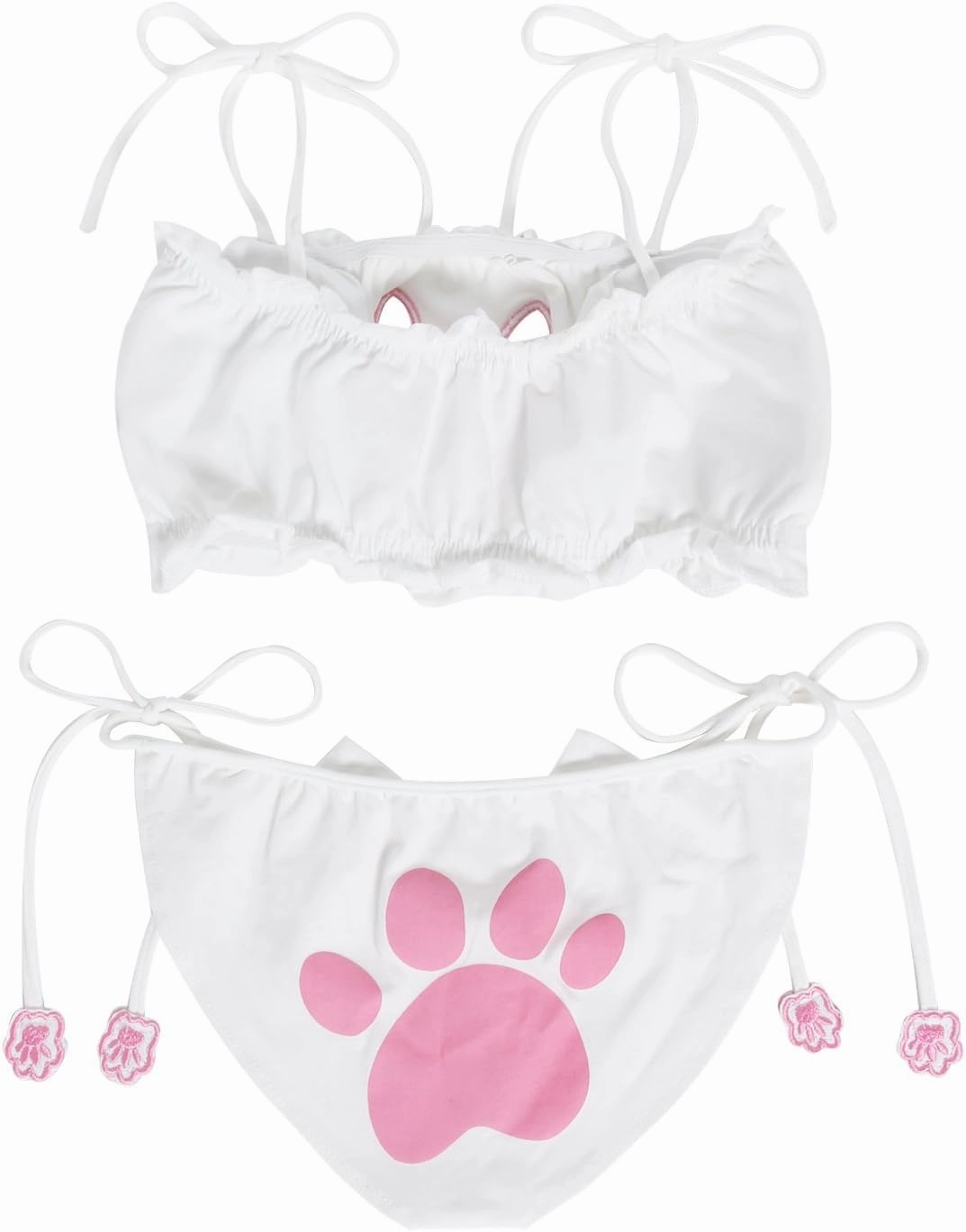 JustinCostume Women's Cosplay Lingerie Set Kitten Keyhole Cute Sexy Outfit