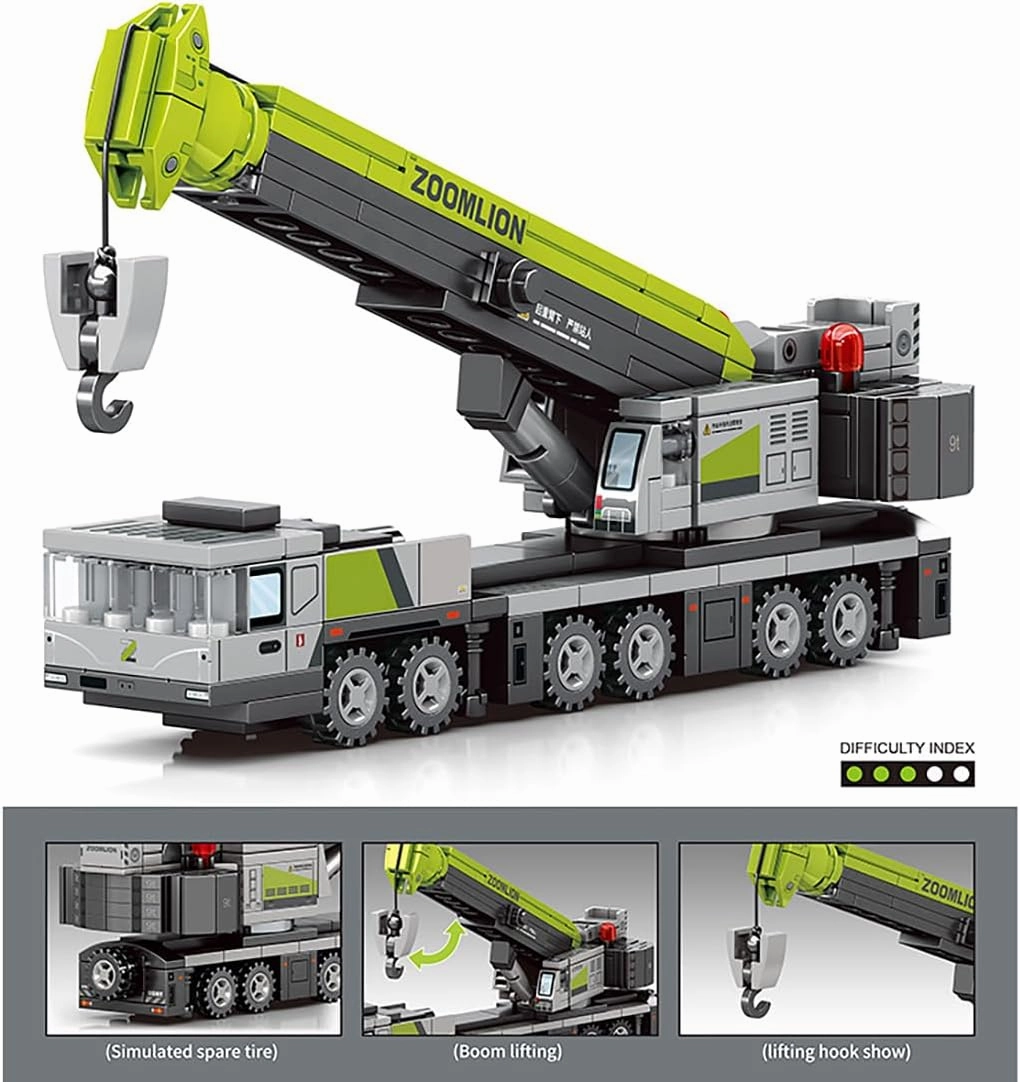 JXJ Construction Vehicle Series Toy Building Sets-Crane Toy Erector Sets for Boys Age 12 and up-Educational Toys for Boys - Fun Assembly & Realistic Designs