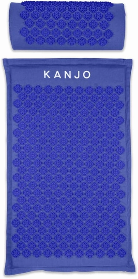 Kanjo FSA HSA Approved Acupressure Mat and Pillow Set for Back Pain Relief & Neck Pain Relief, with Pressure Points for Muscle Pain Relief with Travel Bag - Periwinkle