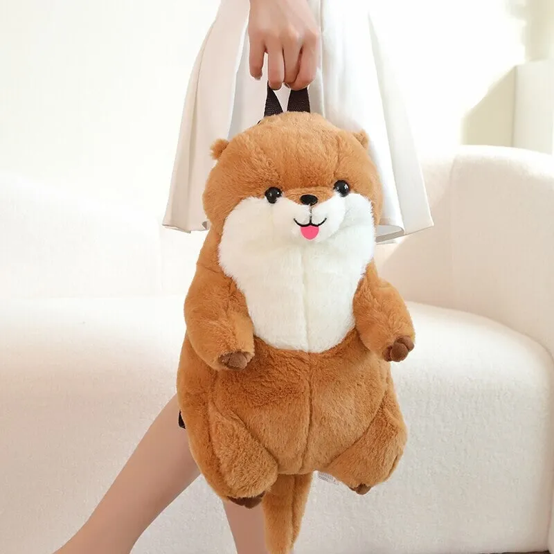 Kawaii Brown Otter Backpack Plushie