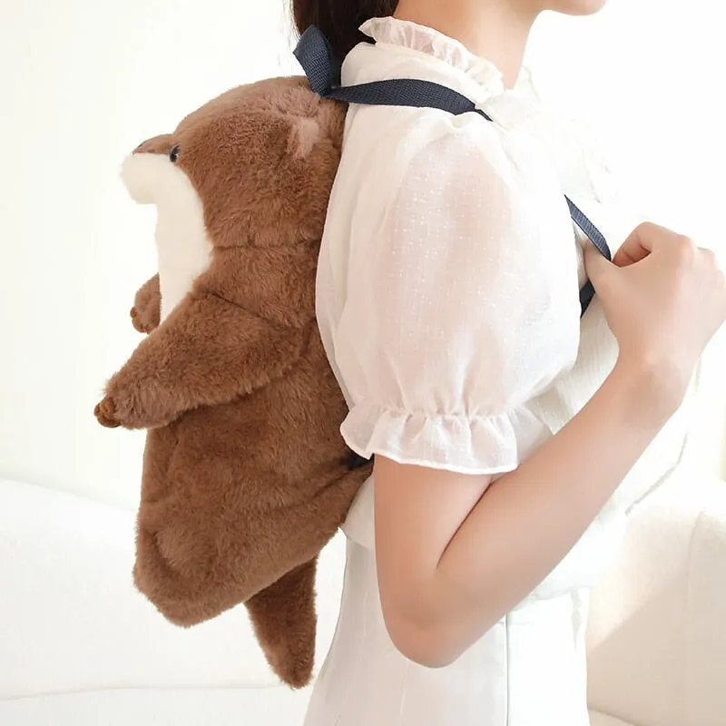 Kawaii Brown Otter Backpack Plushie