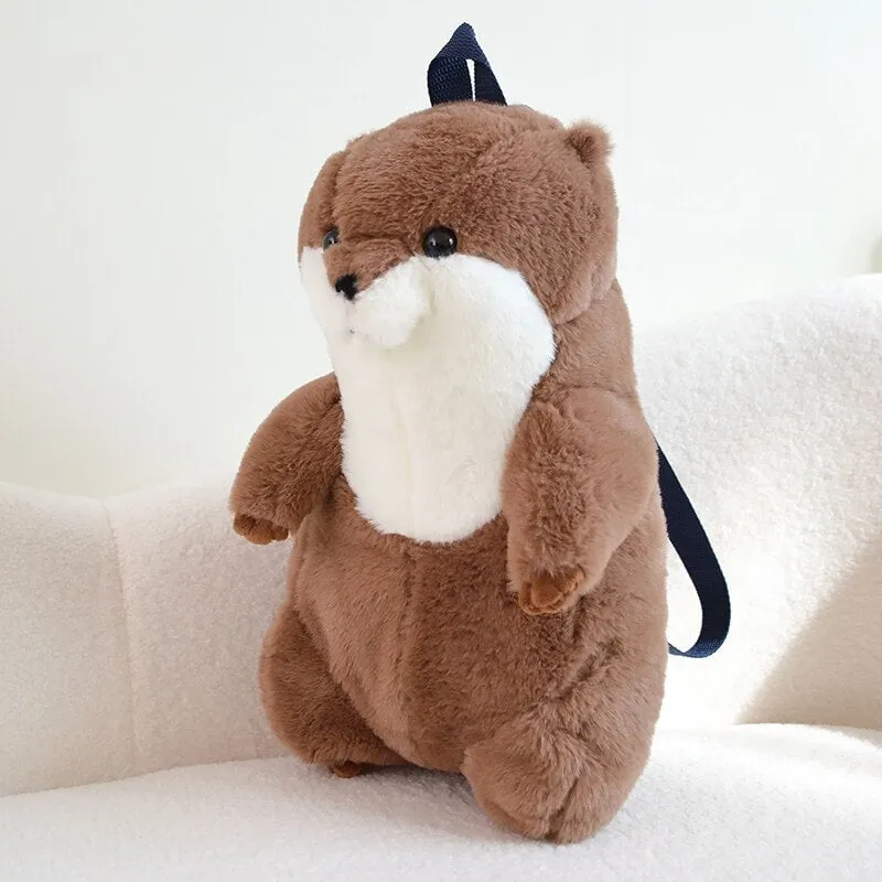 Kawaii Brown Otter Backpack Plushie