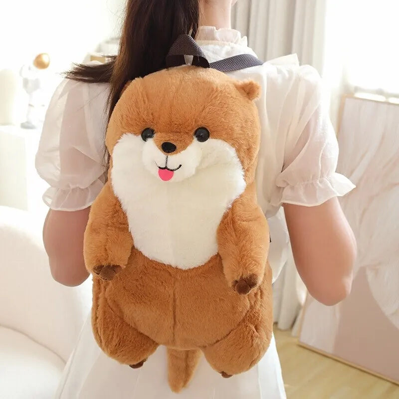 Kawaii Brown Otter Backpack Plushie