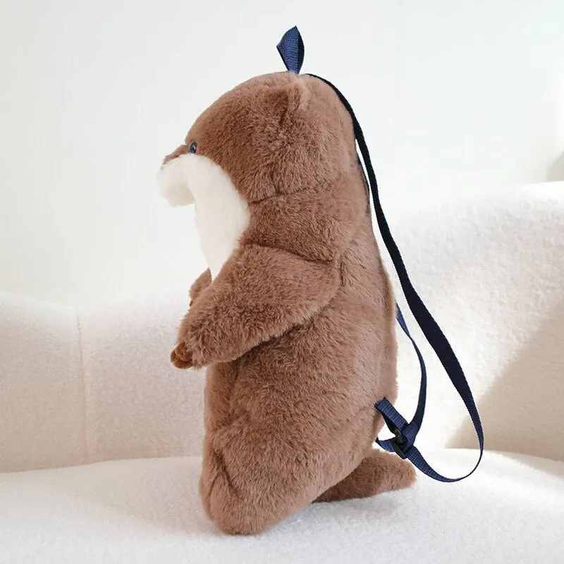 Kawaii Brown Otter Backpack Plushie