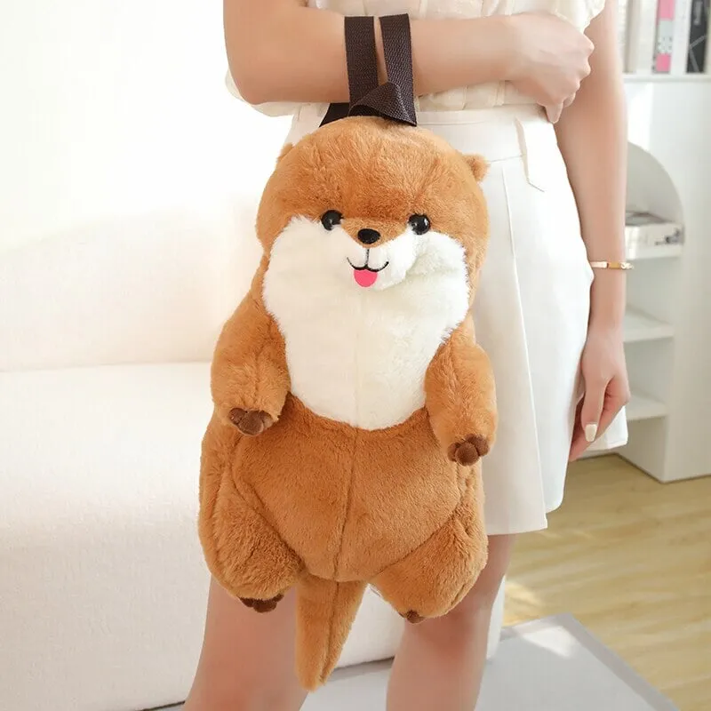 Kawaii Brown Otter Backpack Plushie