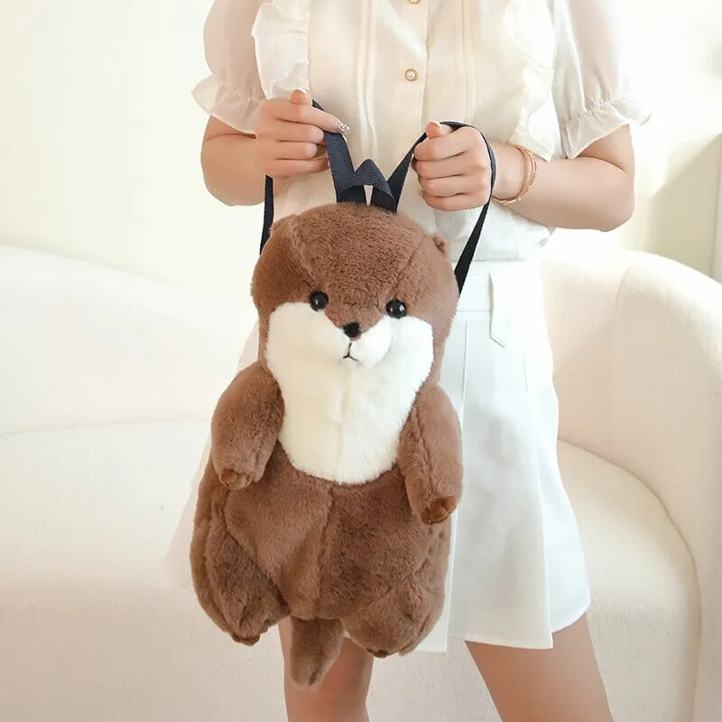 Kawaii Brown Otter Backpack Plushie