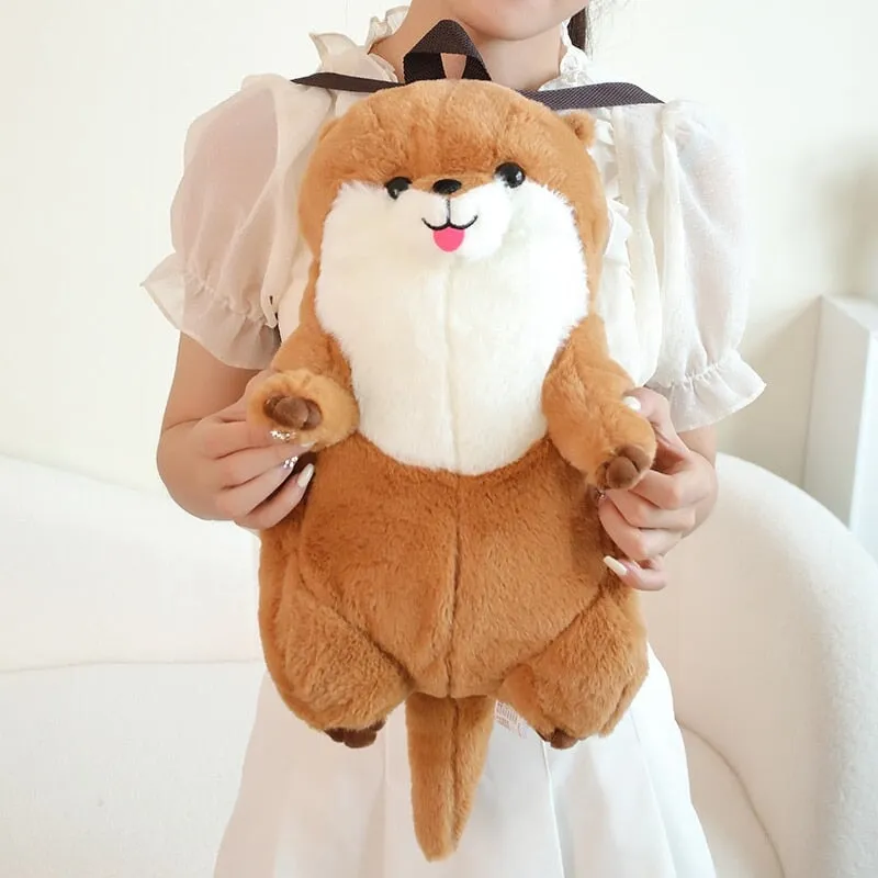 Kawaii Brown Otter Backpack Plushie